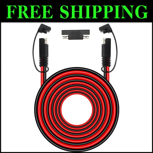 30FT SAE Connector Cable - Durable Extension for Automotive and Solar Use