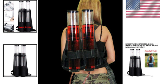 Lightweight Dual Chamber Beverage Dispenser Backpack - Perfect for Tailgating