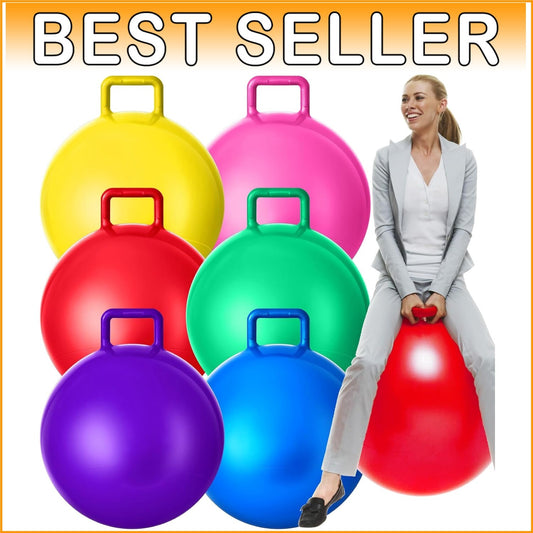 6-Piece Inflatable Hopper Ball Set - 32 Inch Bouncing Balls with Handles