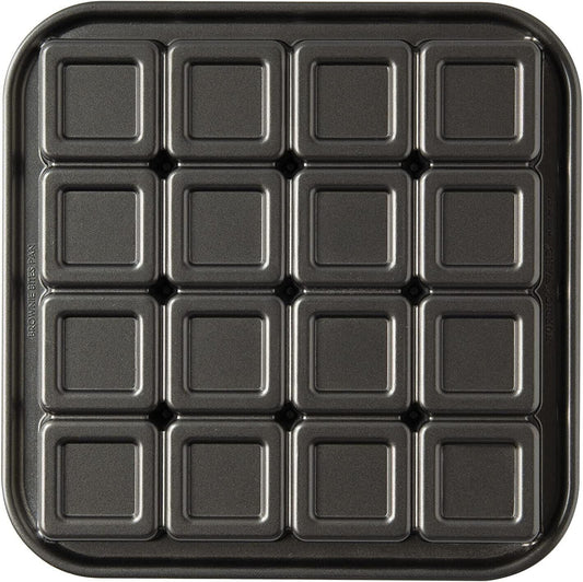 Aluminum Brownie Bites Pan - 16 Tasty Treats, Fudgy & Crispy Deliciousness
