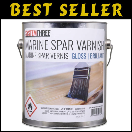 System Three Marine Spar Varnish, Gloss - 1 Gallon for Exterior Wood Protection
