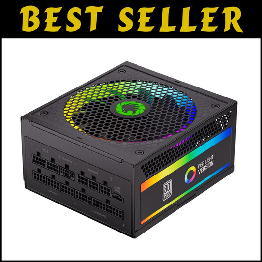 Premium 1300W Power Supply - 80+ Platinum Certified, RGB Lighting & Air Cooling