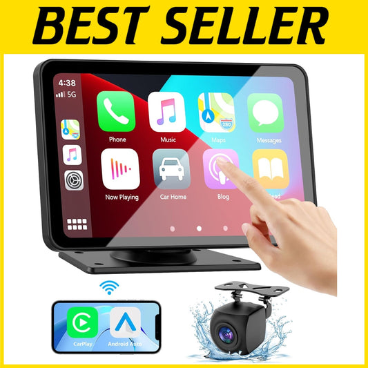Advanced 7" Portable CarPlay Screen with Backup Camera & Real-Time Navigation