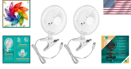 6-Inch Whisper Quiet 2-Speed Clip-On Fan with Safety Grill for Home & Office