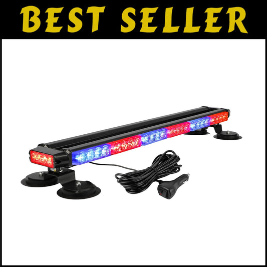 29.5" LED Strobe Light Bar with Magnetic Base - High Intensity Emergency Warning