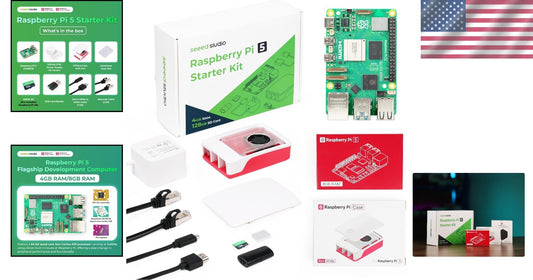4GB Raspberry Pi 5 Starter Kit with Active Cooling Case & Tech Support Included