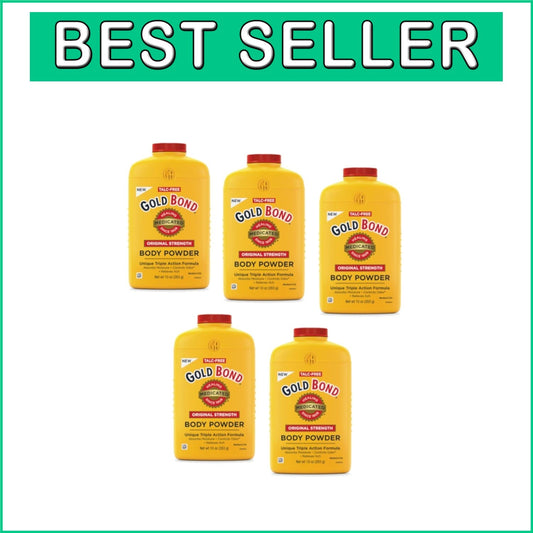 10 Oz Medicated Body Powder - Talc-Free, 5-Pack for Lasting Freshness and Relief