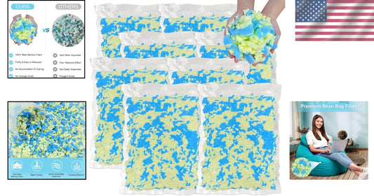 Soft and Safe 40LBS Memory Foam Bean Bag Refill - Ideal for Indoor and Outdoor