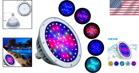Durable Waterproof 40W 120V RGBW LED Pool Light for Stunning Underwater Effects