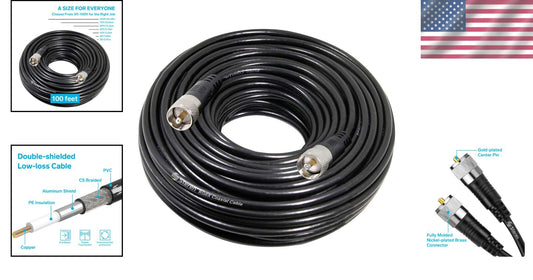 Durable 100 ft RG8X Coax Cable for Indoor/Outdoor Radio Installations