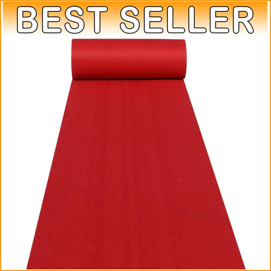 30ft Red Carpet Runner - Elegant Aisle Decoration for Weddings & Events