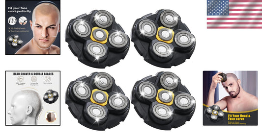 4-Pack Shaver Replacement Heads for MicroTouch Titanium - Gentle & Efficient