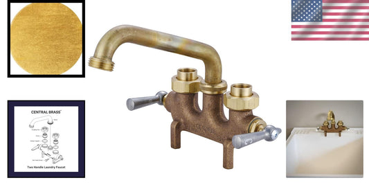 Antique Brass Wall-Mounted Laundry Faucet with Long Reach and ADA Compliance