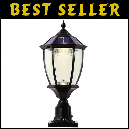Elegant Solar Lamp Post Light with Dual Color for Patio & Garden Ambiance