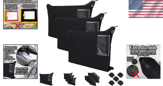 Extra Large Durable Black Canvas Mailer Transit Sack - 18" x 14" - Pack of 3