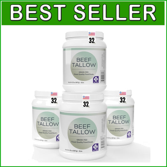Keto-Friendly 4-Pack Beef Tallow - Nutrient-Rich Cooking Fat for Healthier Meals