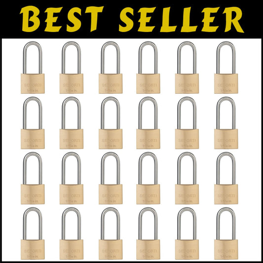 Weatherproof Stainless Steel Padlock Set - 24 Heavy-Duty Locks with Brass Keys