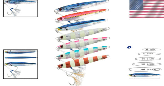 Corrosion-Resistant Lead Jigs for Saltwater Fishing - 160G/200G, 7 Color Options