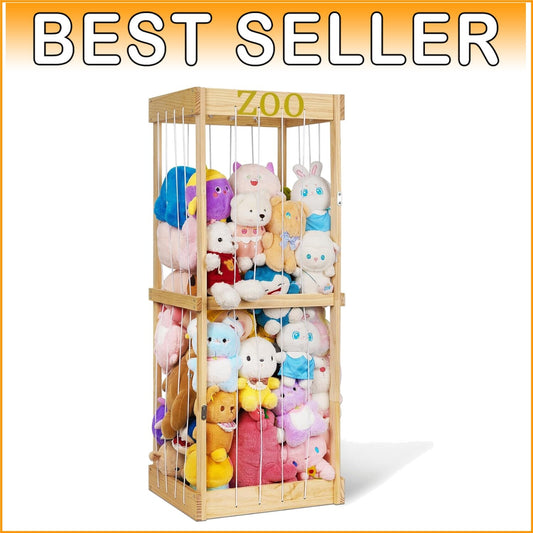 Easy Assembly Stuffed Animal Storage with Stylish Zoo Design for Kids' Rooms