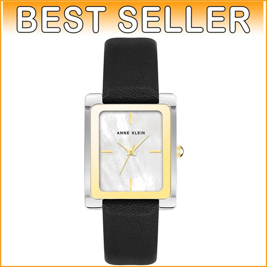 Versatile Women's Wristwatch with Black Leather Strap & Water-Resistant Features