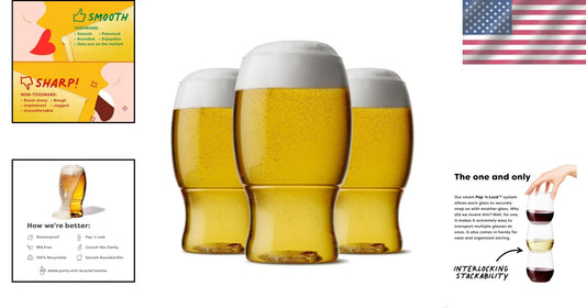 48 Count Premium Clear Plastic Pint Glasses – Perfect for Parties & Events