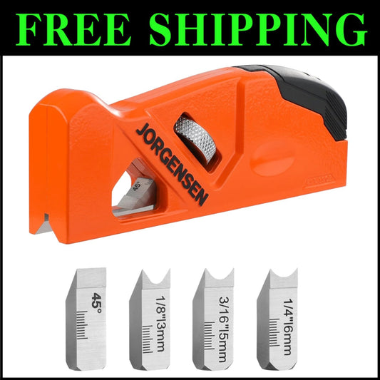 Smooth Edge Chamfer Plane with 4 Interchangeable Blades for Woodworking