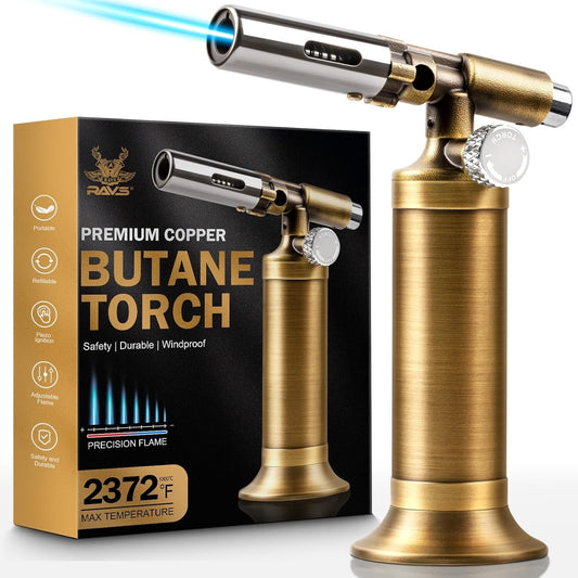 Premium Copper Butane Torch with Continuous Flame - Perfect for BBQ & Crafts