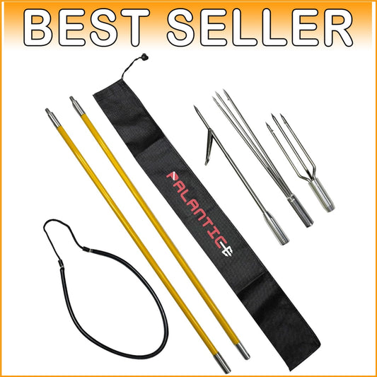 5' Fiberglass Travel Pole Spear - 2-Piece with Interchangeable Tips and Bag