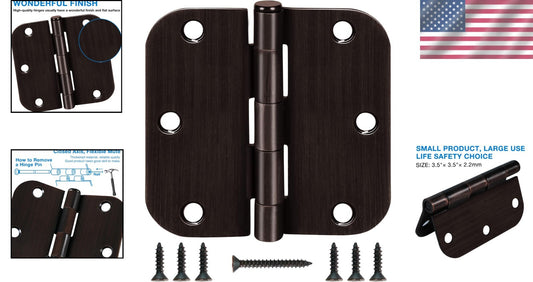 Premium 3.5-Inch Oil Rubbed Bronze Hinges - Ideal for Doors & Windows, 30 Pack
