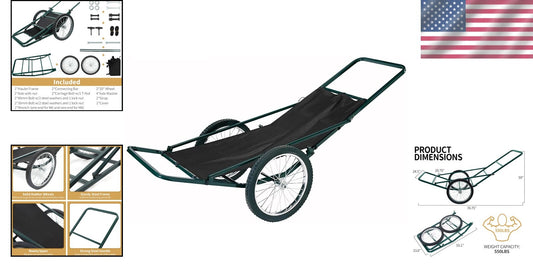 Versatile 550lb Capacity Hunting Cart with Heavy Duty Platform & Easy Assembly