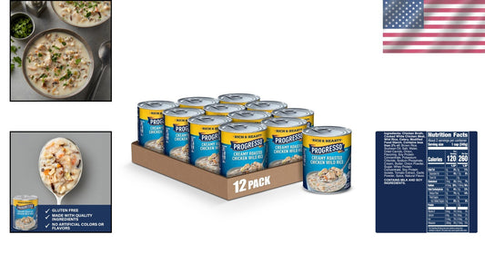 Delicious Creamy Roasted Chicken Wild Rice Soup - Ready in Minutes, 12 Cans