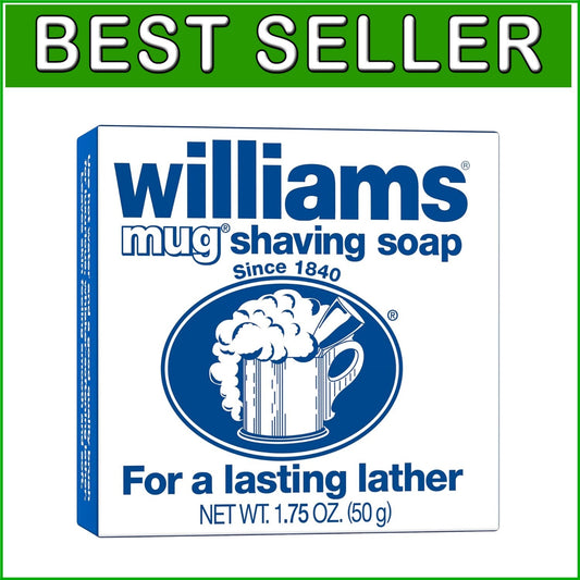 Williams Mug Shaving Soap Bar 1.75 oz - Perfect Foaming Lather for All Skin