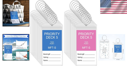 100 Sets of Waterproof Cruise Luggage Tags with Secure Stainless Steel Loops