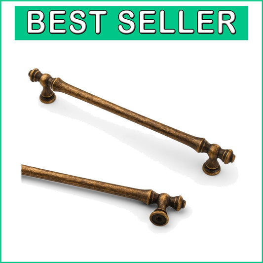 Durable 7.5" Antique Brass Drawer Handles - 10 Pack for Stylish Kitchen Upgrades