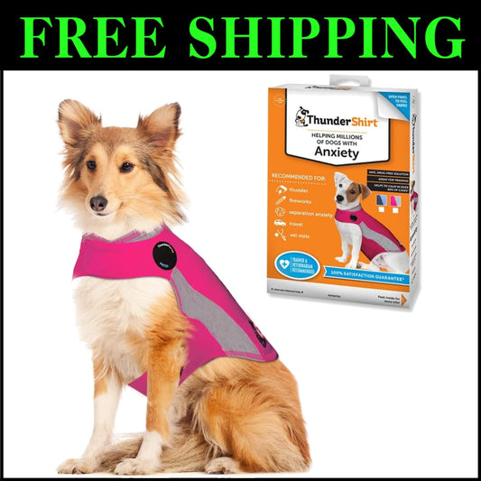 Veterinarian Recommended Dog Anxiety Jacket, Pink, Large – Stress-Free Solution!