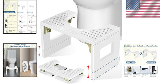Foldable Poop Stool - Premium Bamboo with Non-Slip Surface - 400 lbs Capacity