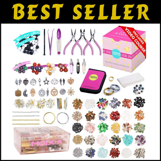 Beginner-Friendly Natural Stone Jewelry Making Kit with 15 Instructional Videos