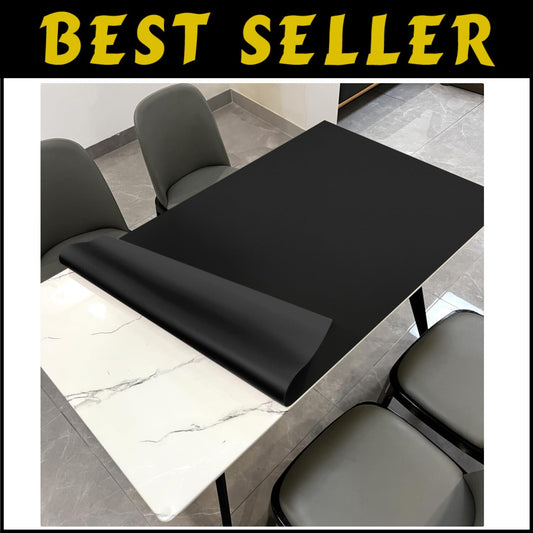 Elegant Waterproof Dining Table Protector Pad - Black Leather, 54x98 Inches