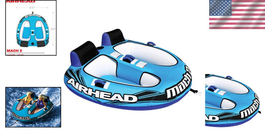 Nylon Water Sports Towable Tube for 1-2 Boat Riders - Easy Setup