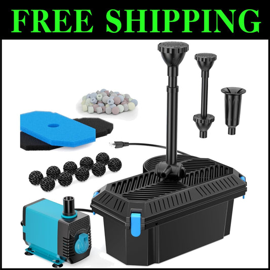 Efficient 660GPH Pond Pump Filter Kit – Enhance Your Outdoor Water Features
