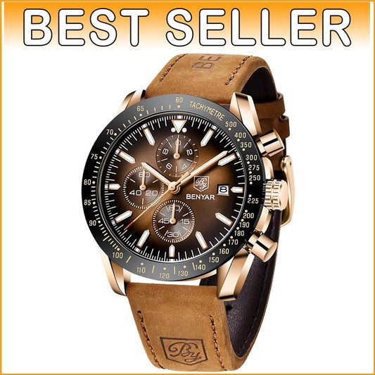 30M Waterproof Men's Watch by BENYAR - Scratch-Resistant with Date Function