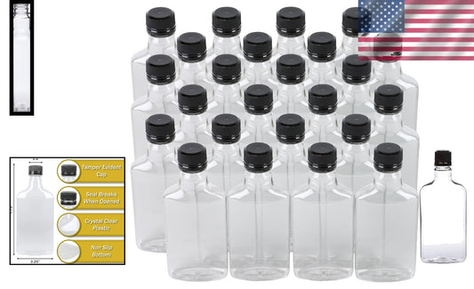 375ml Leak-Proof PET Bottle with Tamper-Evident Cap - 24 Pack Black Lids