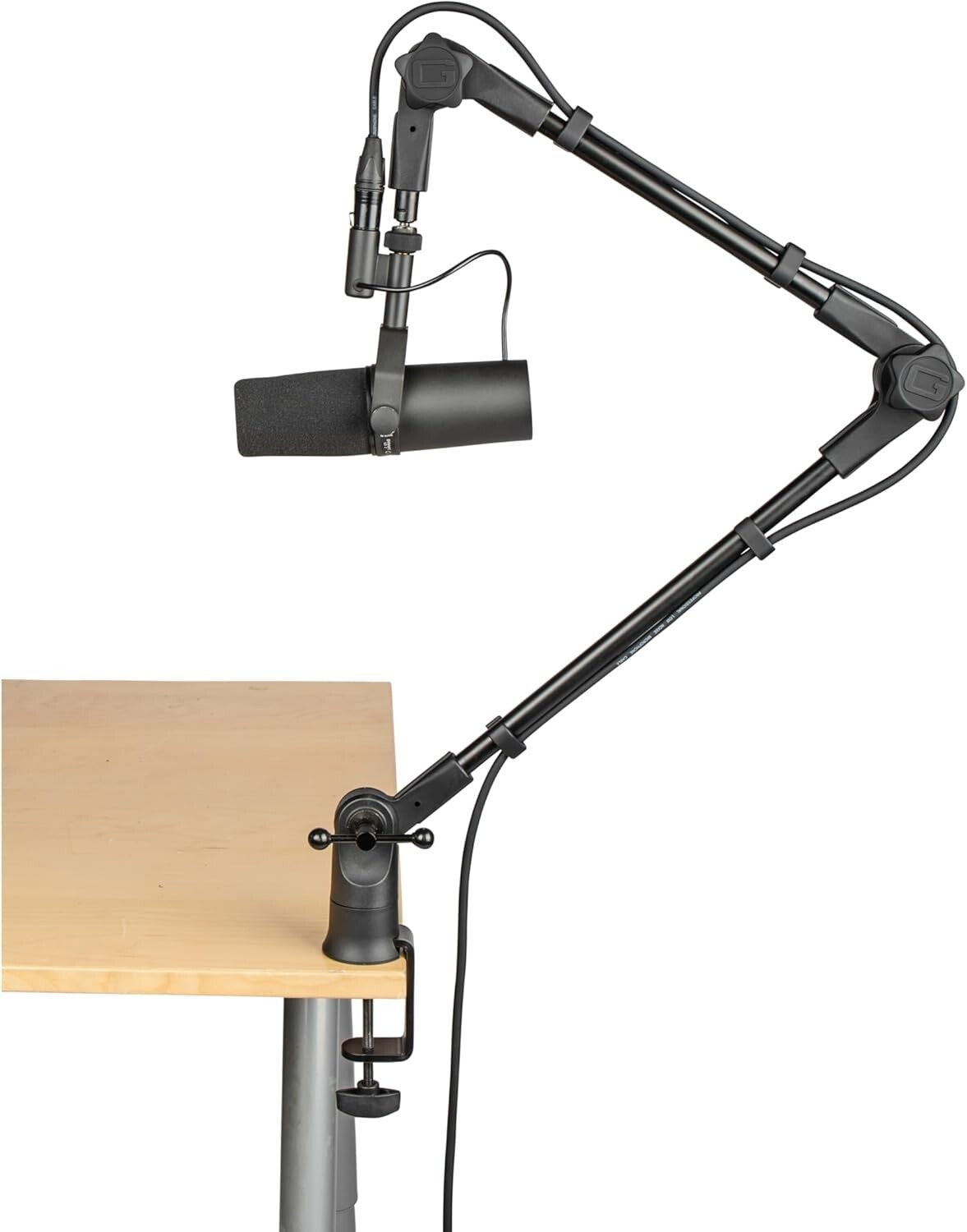 360-Degree Rotating Boom Arm - Ideal Desk Mic Stand for Podcasts & Broadcasts