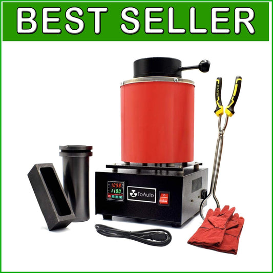 3KG Gold Melting Furnace - 1400W Digital Electric Kit with Graphite Crucible