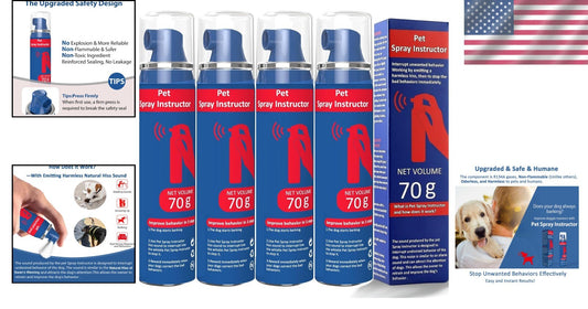4-Pack of 70ml Dog Instructor Spray - Instant Correction for Unwanted Behaviors