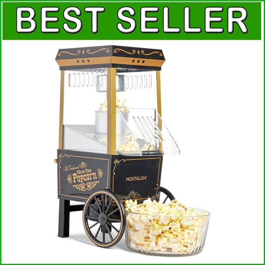 12-Cup Oil-Free Vintage Popcorn Maker - Perfect for Parties and Movie Nights