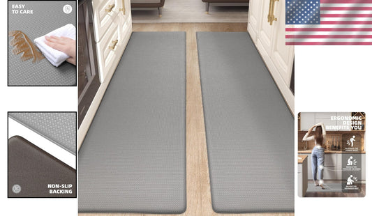 Stylish Kitchen Runner Rug Set - Memory Foam, Non-Slip, Anti-Fatigue - 17"x59"