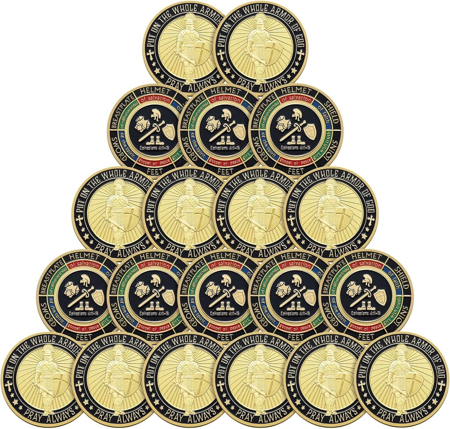 20 Pcs Armor of God Commemorative Coins - Perfect Christian Gifts & Collectibles