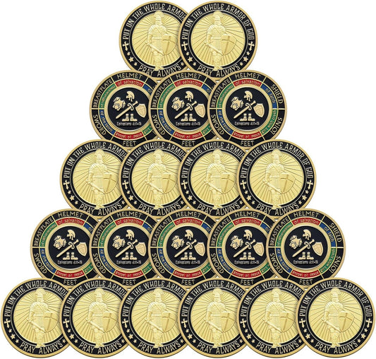 20 Pcs Armor of God Commemorative Coins - Perfect Christian Gifts & Collectibles