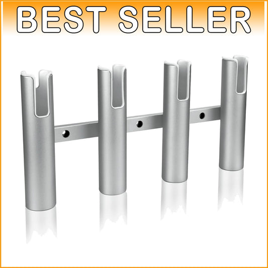 Premium Aluminum Fishing Rod Holder - 4 Rod Capacity with Scratch-Proof Lining